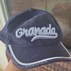 Granada Script Logo Baseball Cap - Navy and White